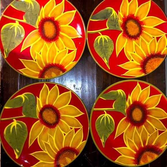 Set of 4 plates “Sunburst” by Nell Whatmore - Picture 1 of 5